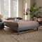 Baxton Studio Liliya Dark Grey Upholstered Walnut Finished Full Size Platform Bed 156-9413 - alternate 4